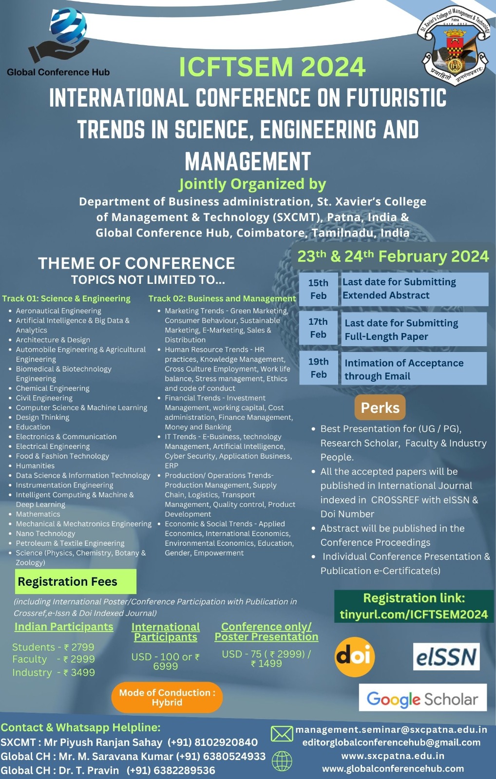 International Conference on Futuristic Trends in Science, Engineering and Management ICFTSEM 2024